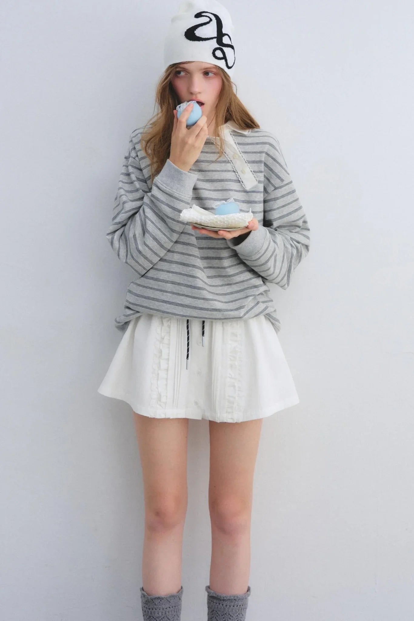 Lace Trim Patchwork Skirt