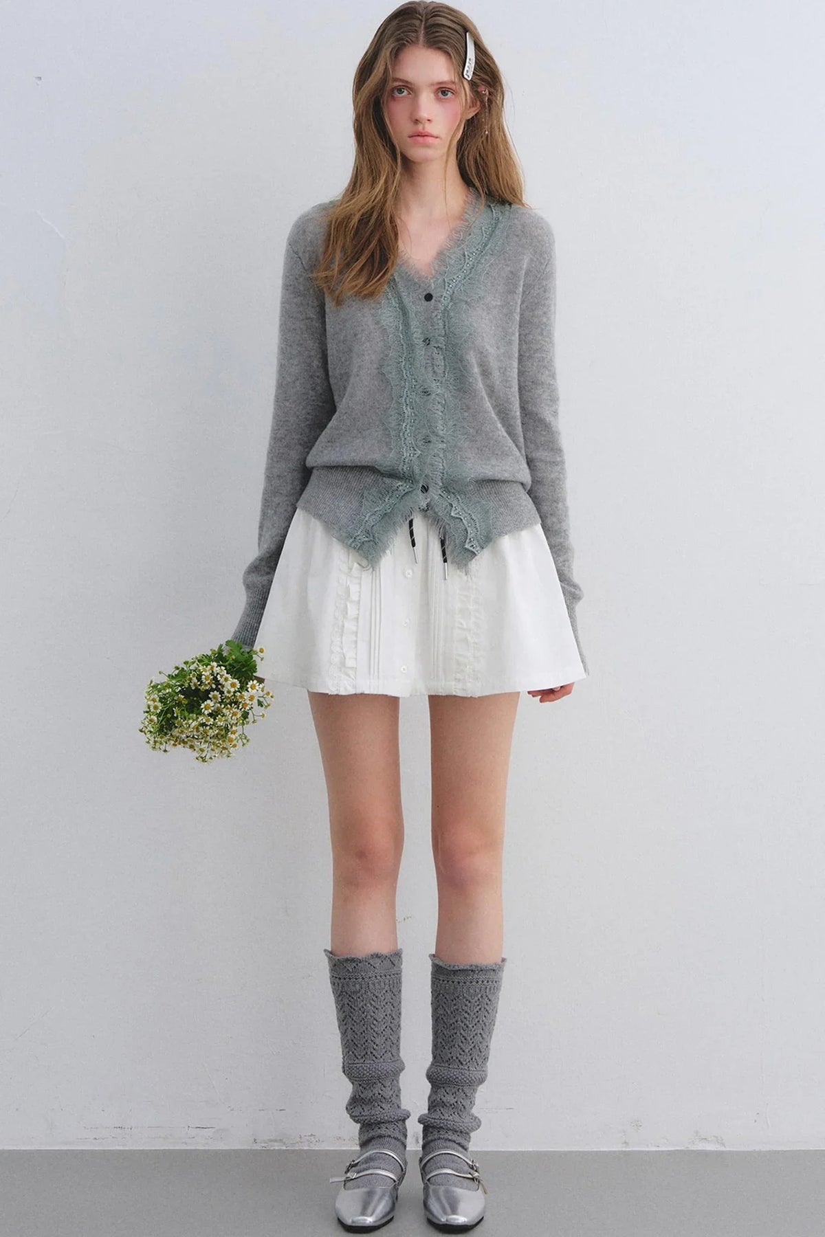 Lace Trim Patchwork Skirt