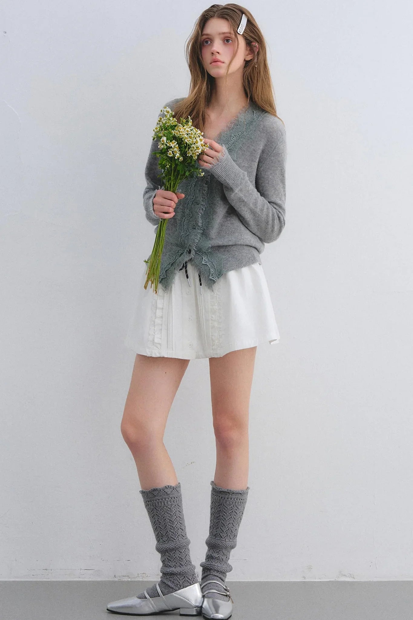 Lace Trim Patchwork Skirt