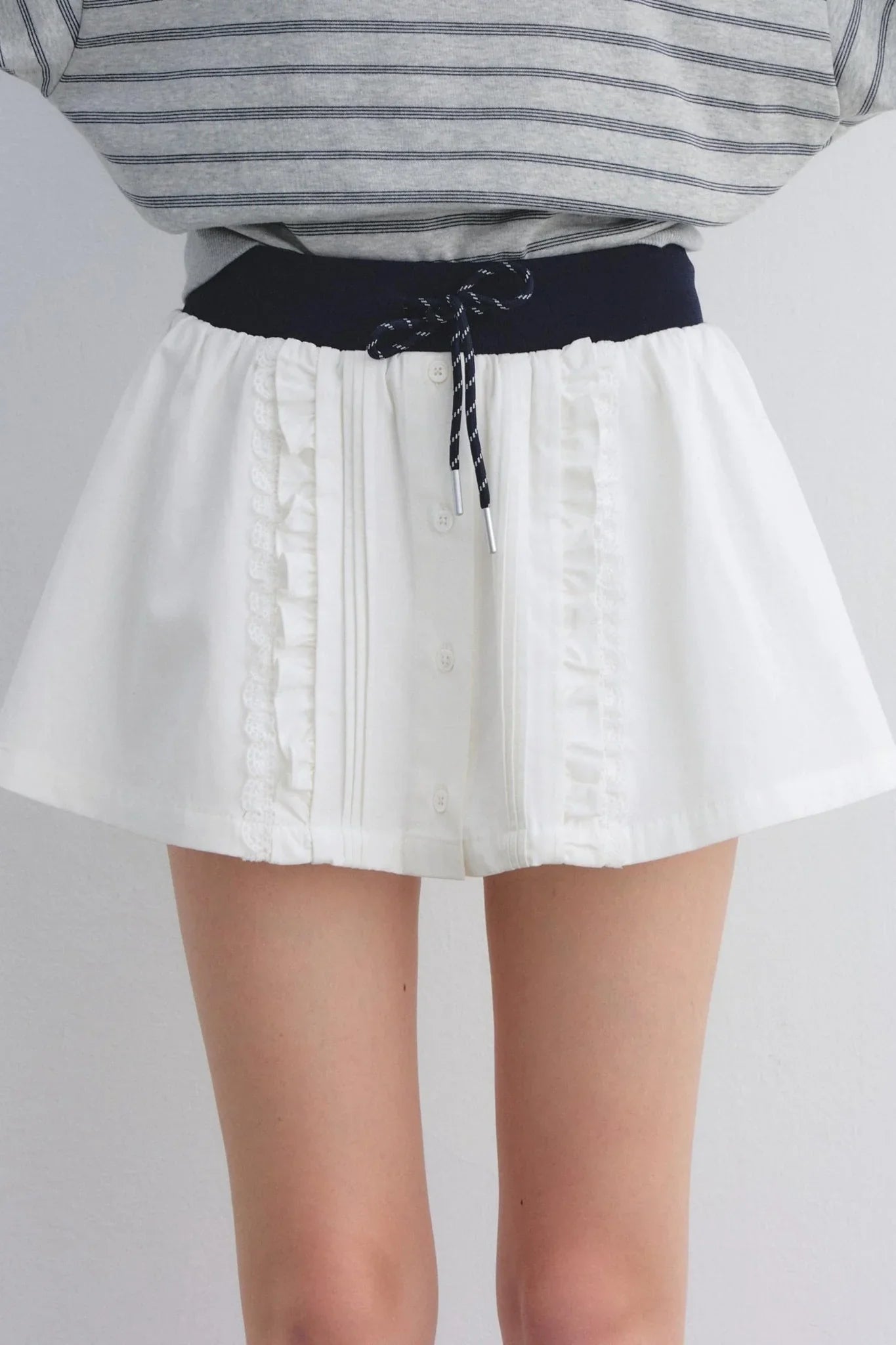 Lace Trim Patchwork Skirt