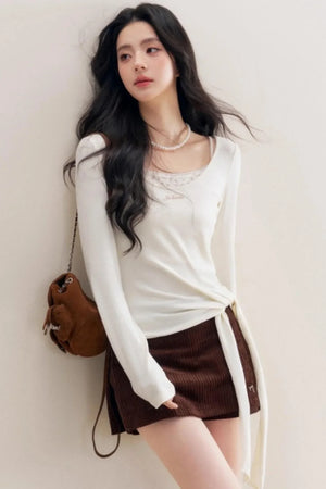 Lace Trim Patchwork Top