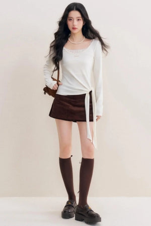 Lace Trim Patchwork Top