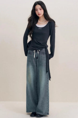 Lace Trim Patchwork Top