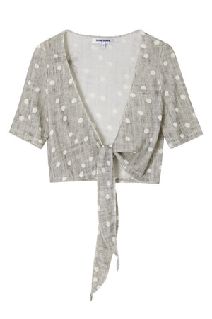 Lace Trim Tie-Front Knit Cardigan Set-Up