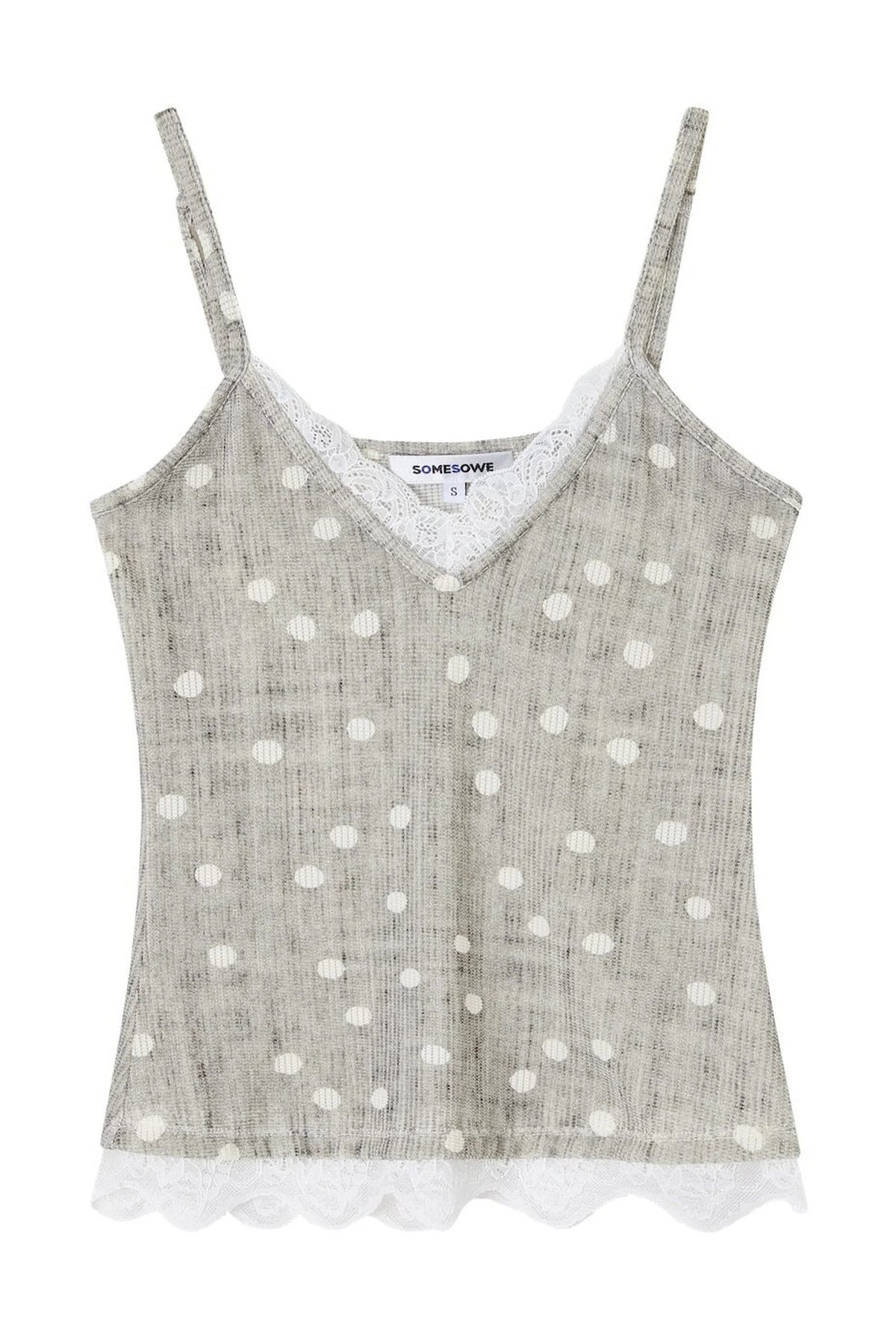 Lace Trim Tie-Front Knit Cardigan Set-Up