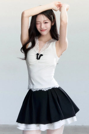 Lace-Trimmed Ballet Camisole Top
