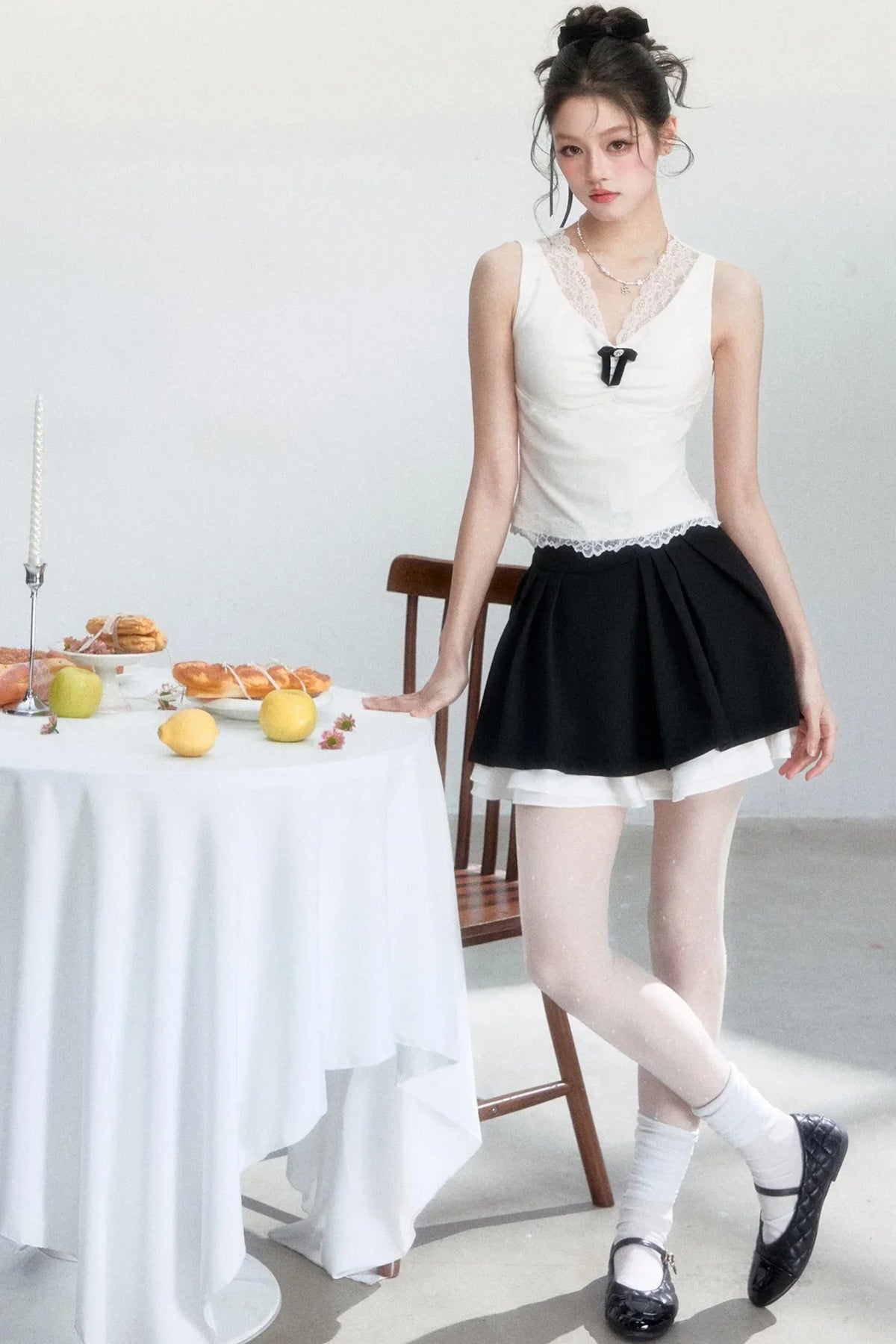 Lace-Trimmed Ballet Camisole Top