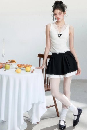 Lace-Trimmed Ballet Camisole Top