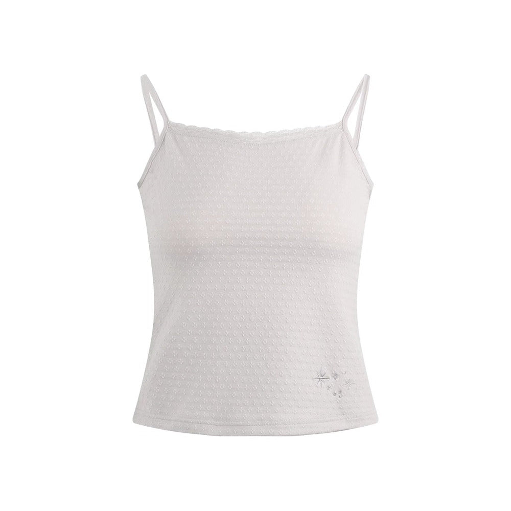 Lace-Trimmed Embroidered Camisole
