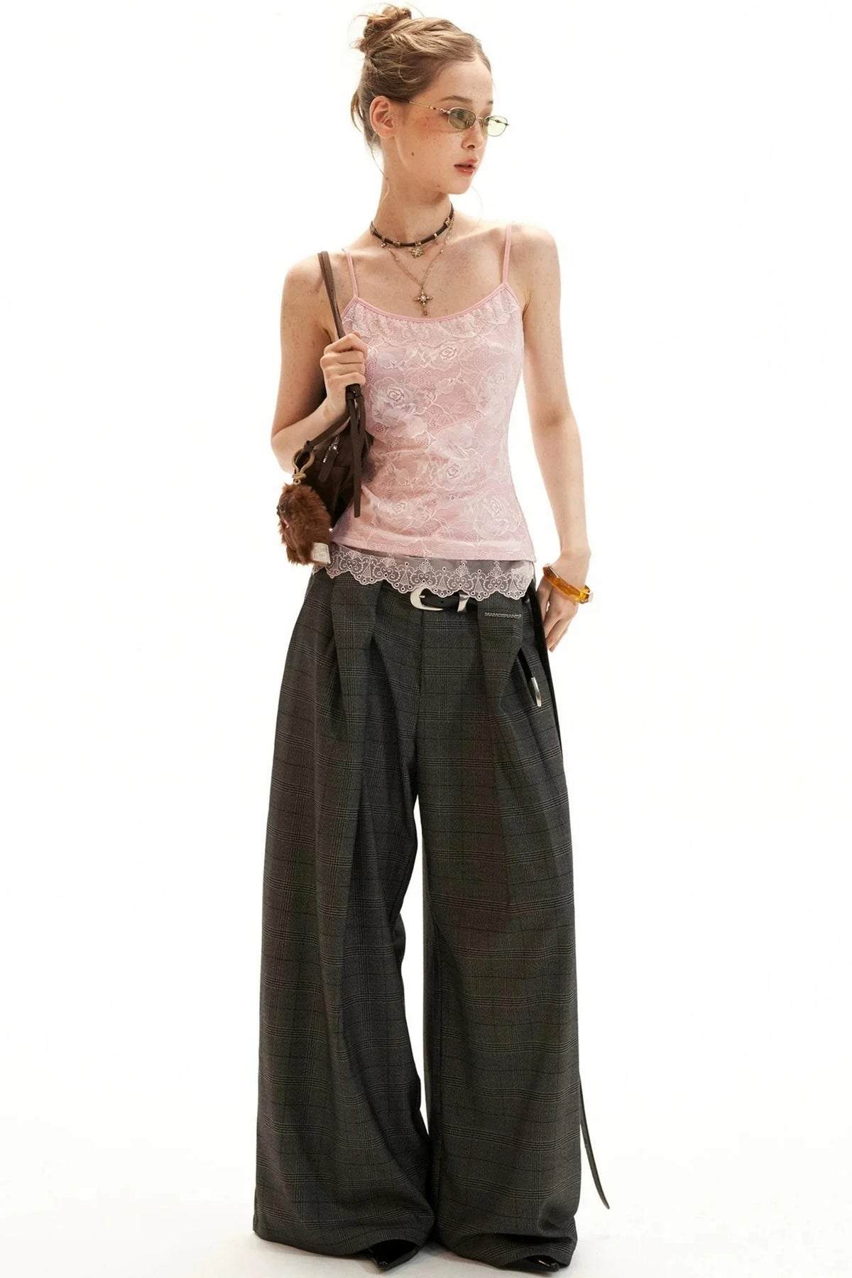 Lace-Trimmed Floral Cardigan Set-Up
