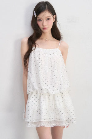 Lace-Trimmed Spaghetti Strap Dress