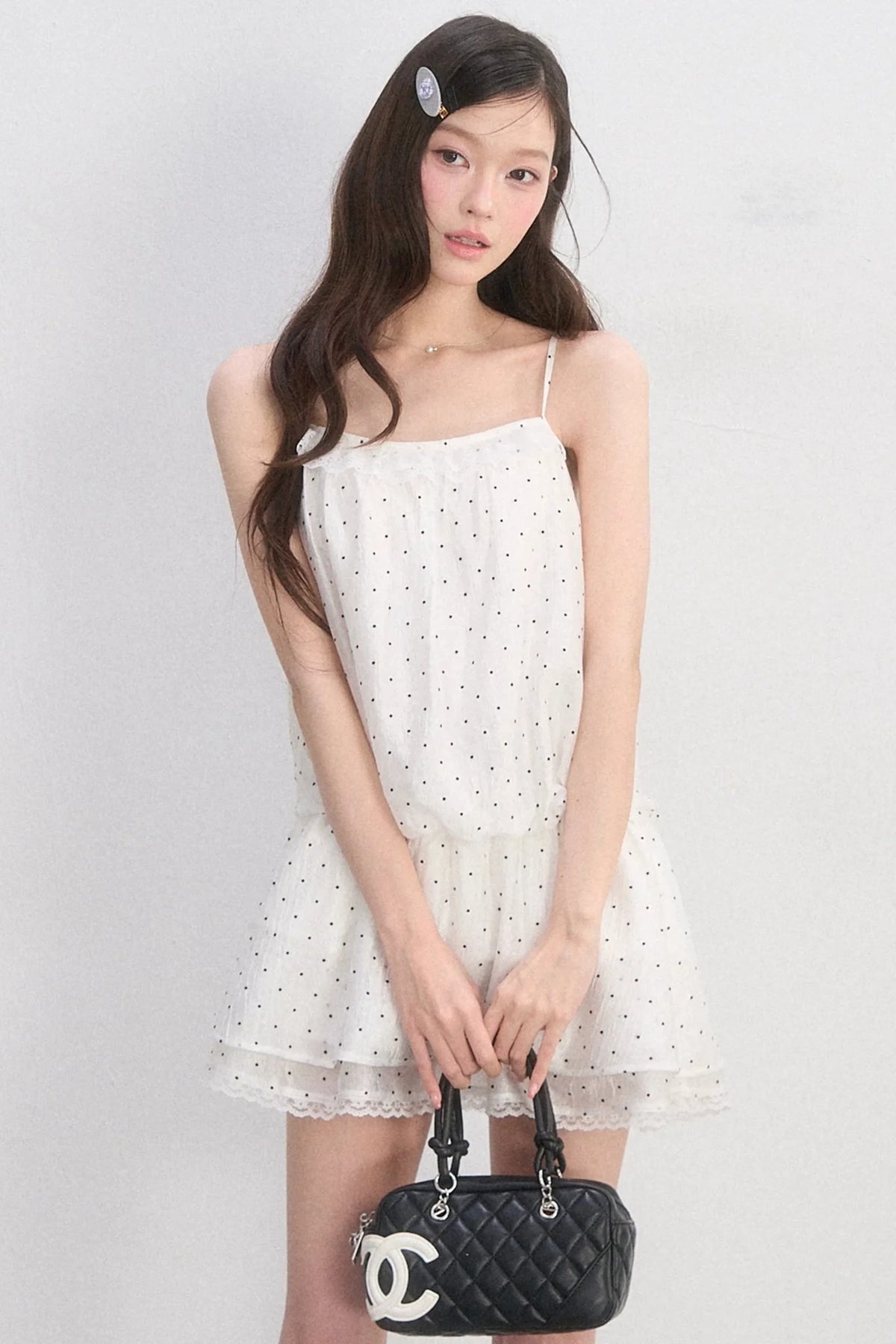 Lace-Trimmed Spaghetti Strap Dress