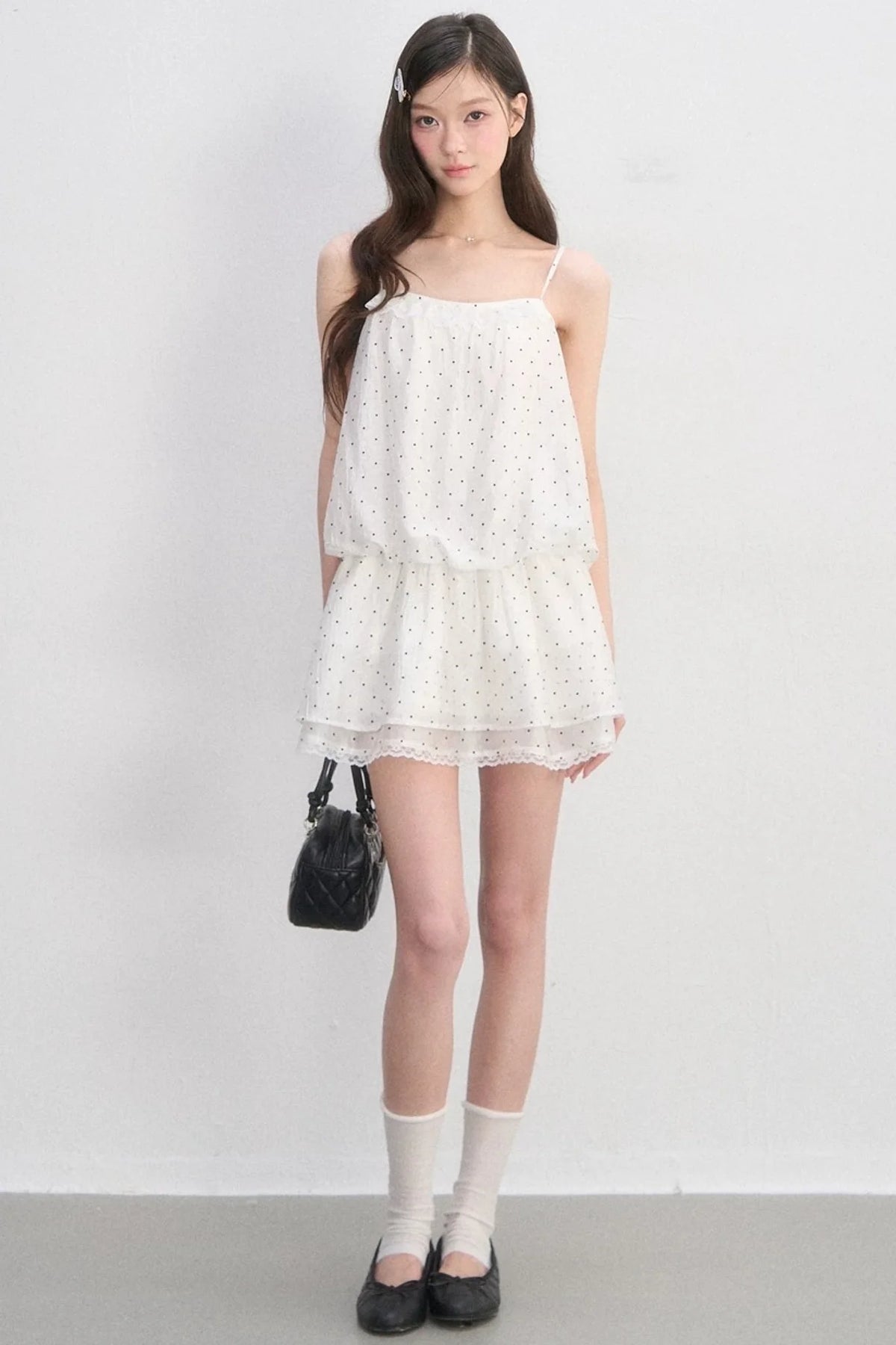 Lace-Trimmed Spaghetti Strap Dress