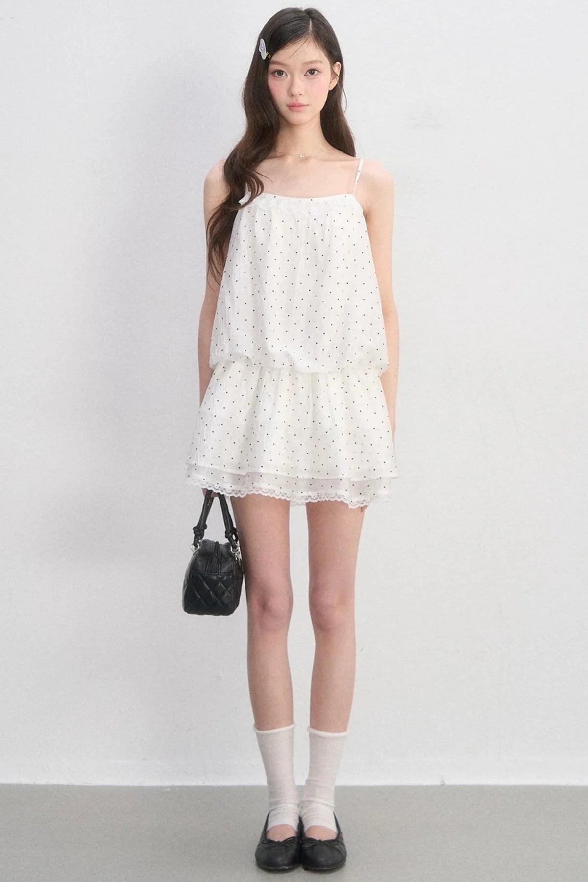 Lace-Trimmed Spaghetti Strap Dress
