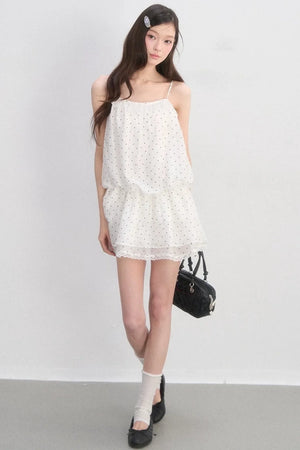 Lace-Trimmed Spaghetti Strap Dress