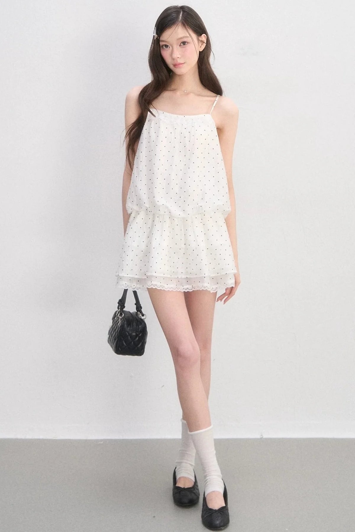 Lace-Trimmed Spaghetti Strap Dress