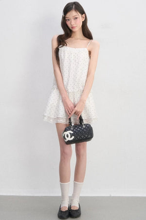 Lace-Trimmed Spaghetti Strap Dress
