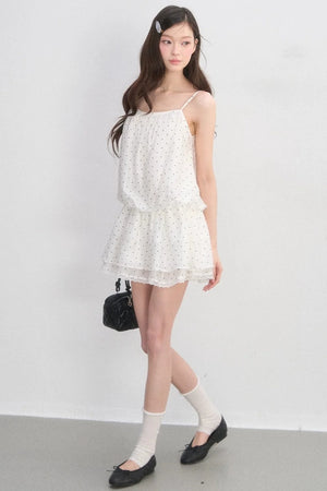 Lace-Trimmed Spaghetti Strap Dress