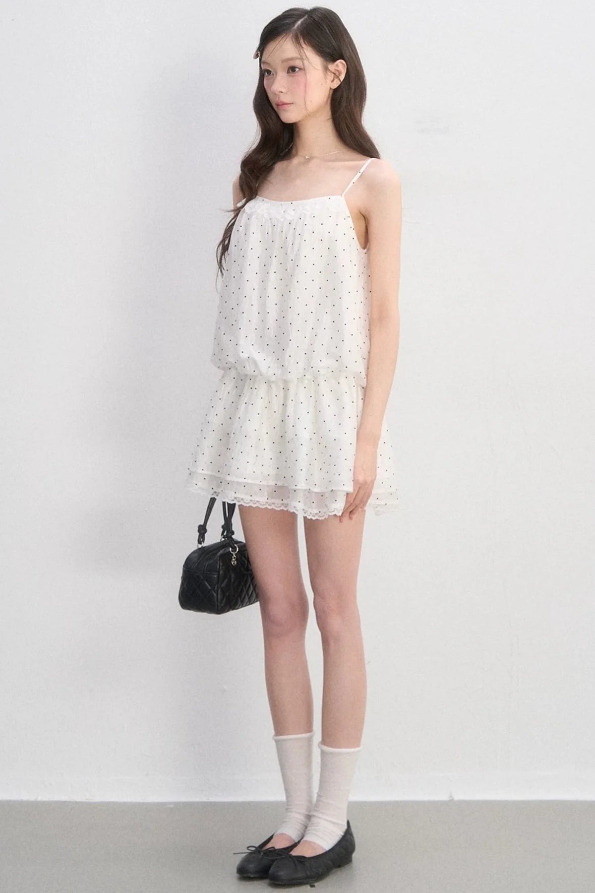 Lace-Trimmed Spaghetti Strap Dress