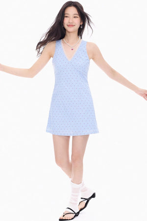 Lace-Trimmed V-Neck Dress