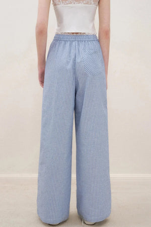 Lace-Trimmed Wide-Leg Trousers