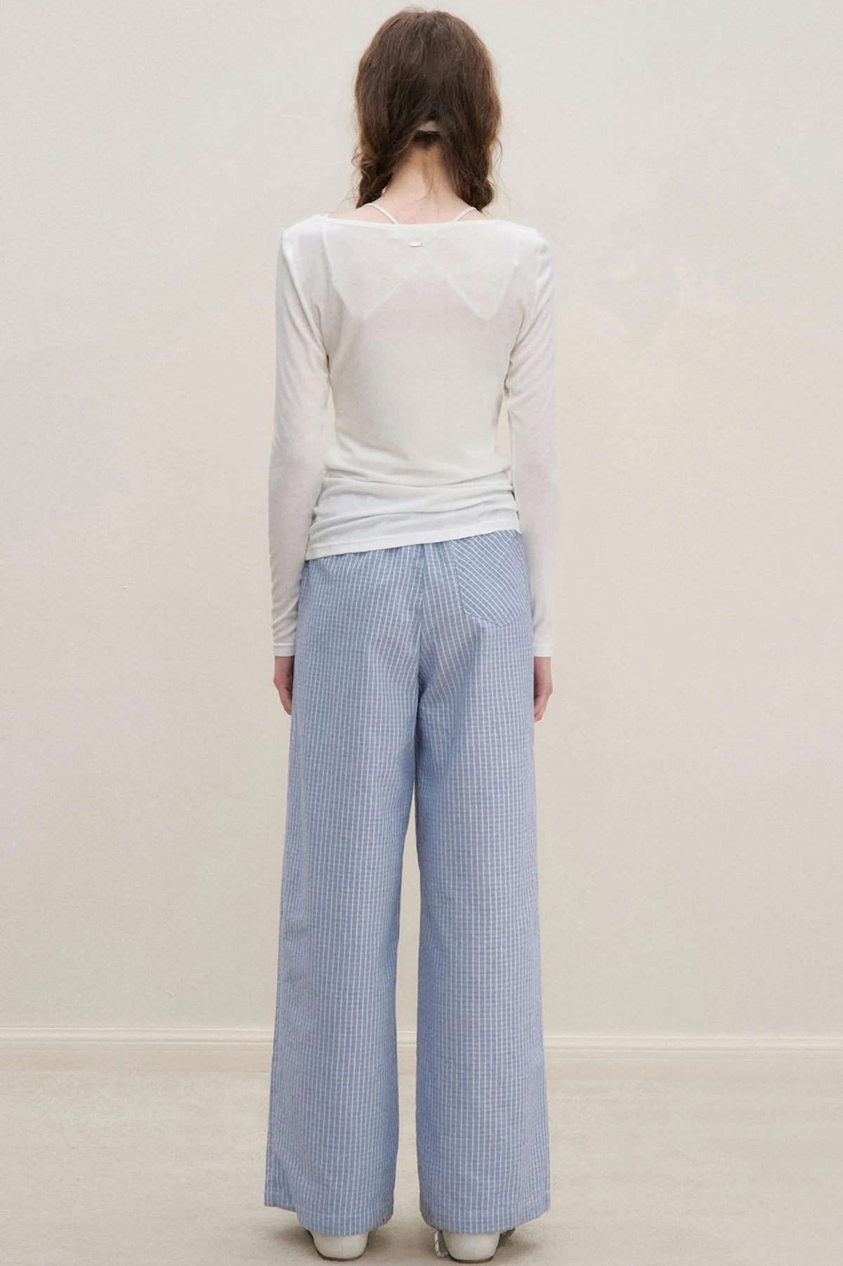 Lace-Trimmed Wide-Leg Trousers