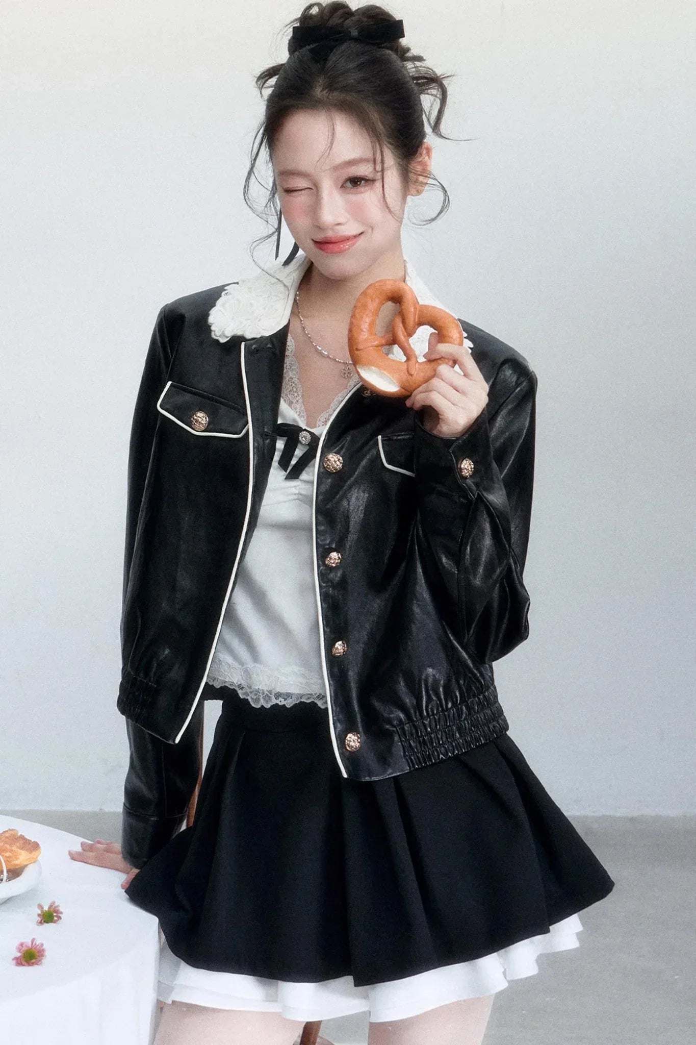 Lace Undercurrent Leather Jacket