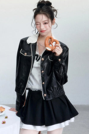 Lace Undercurrent Leather Jacket