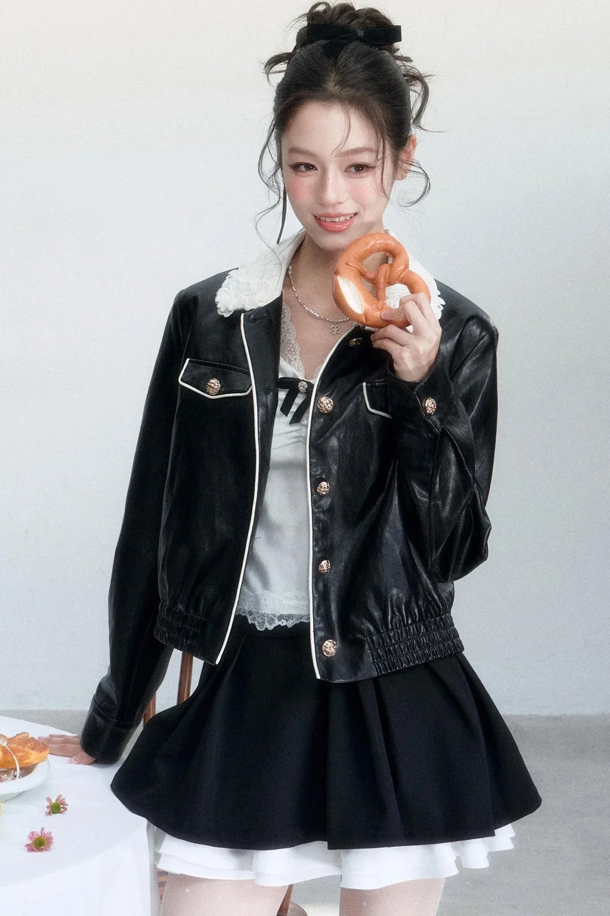 Lace Undercurrent Leather Jacket