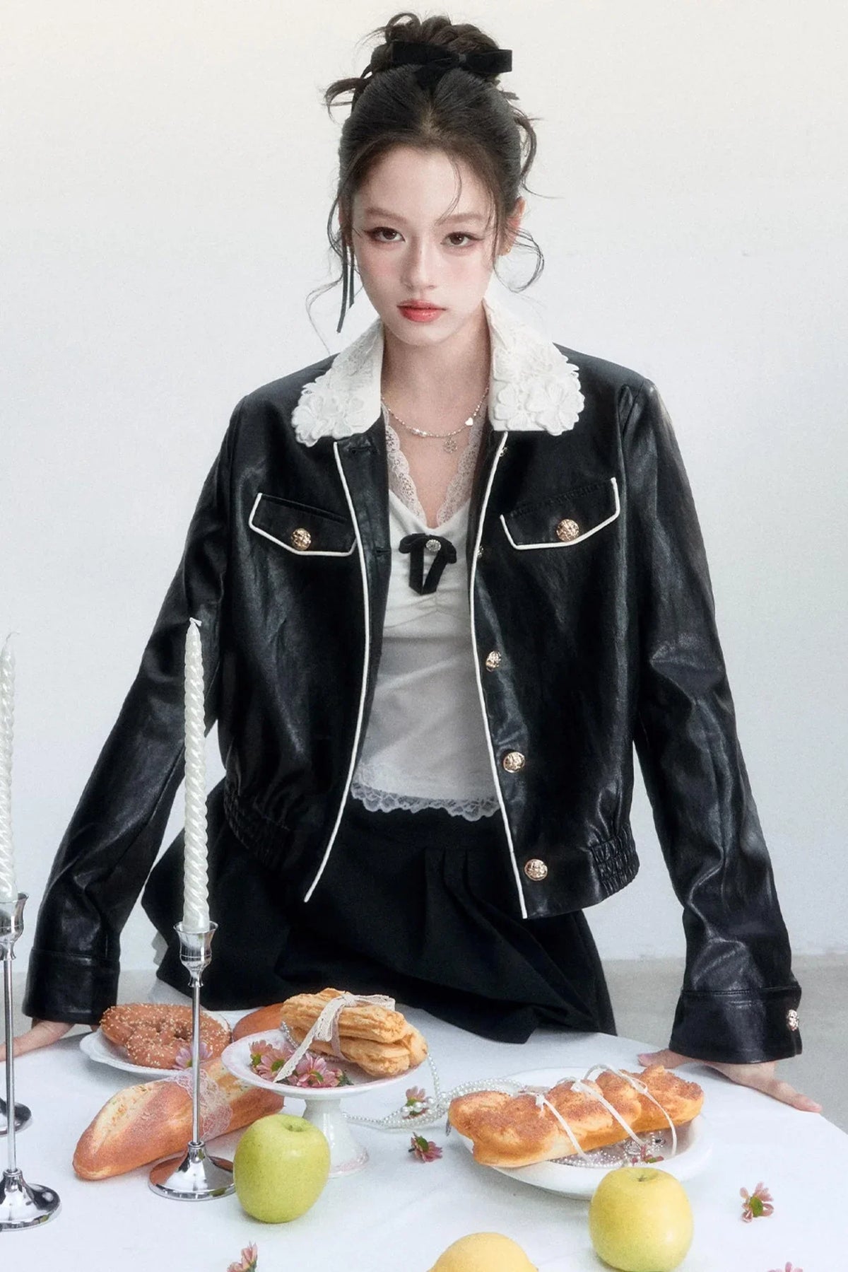 Lace Undercurrent Leather Jacket