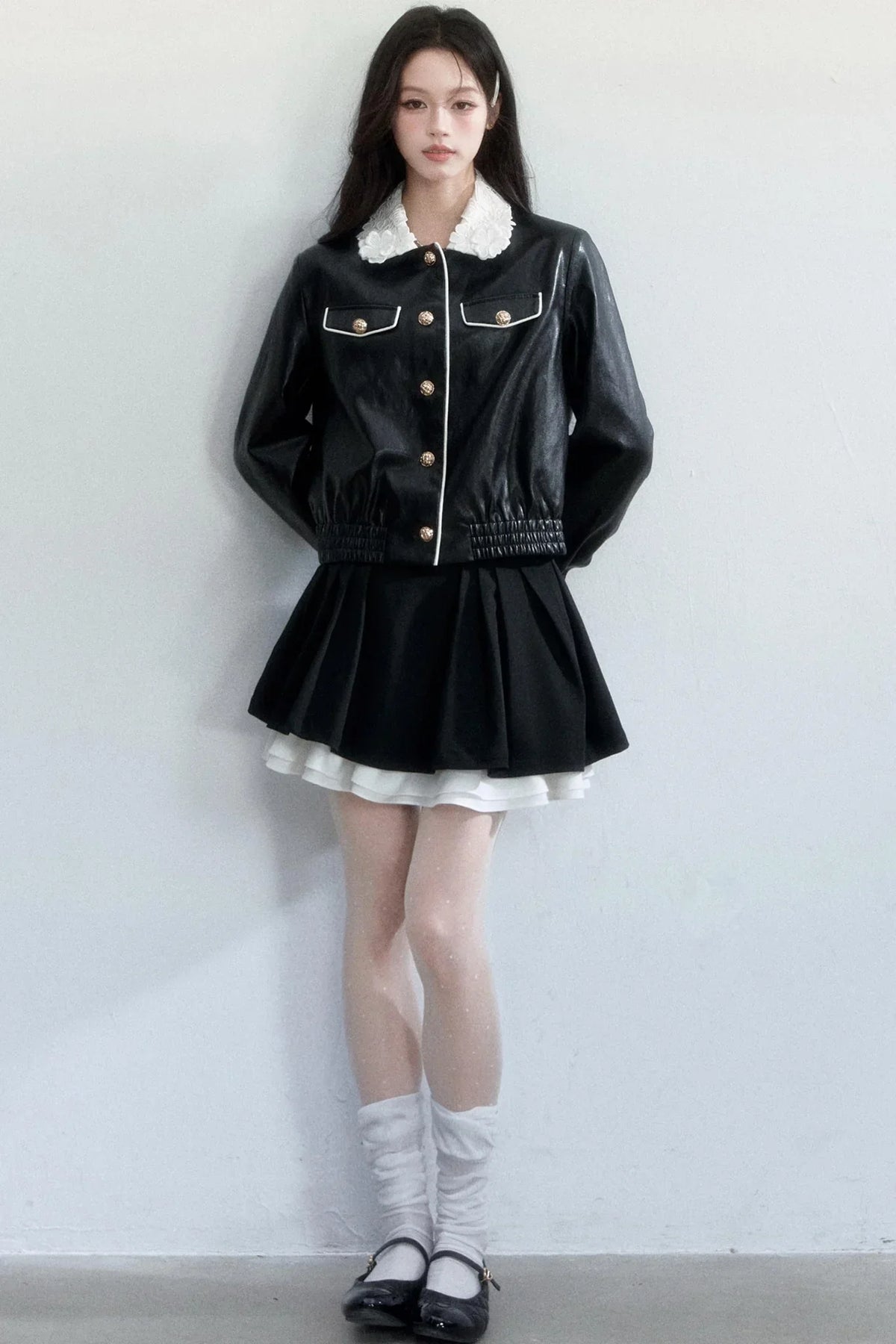 Lace Undercurrent Leather Jacket