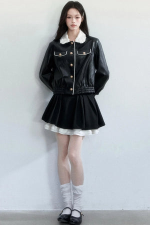 Lace Undercurrent Leather Jacket
