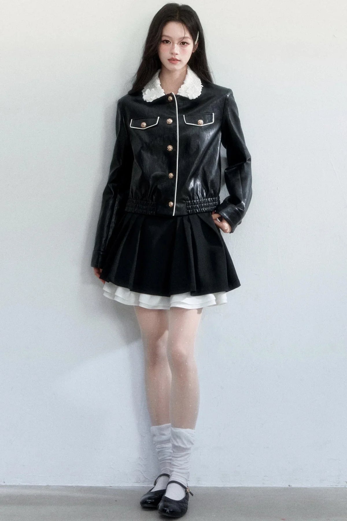 Lace Undercurrent Leather Jacket