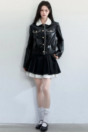Lace Undercurrent Leather Jacket
