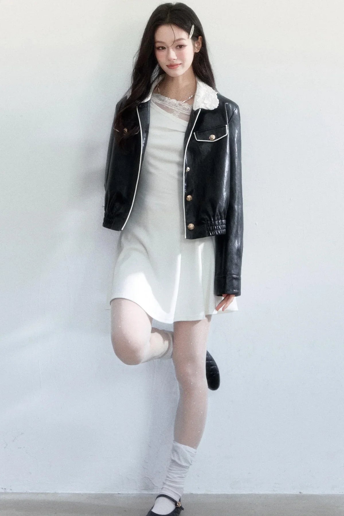 Lace Undercurrent Leather Jacket