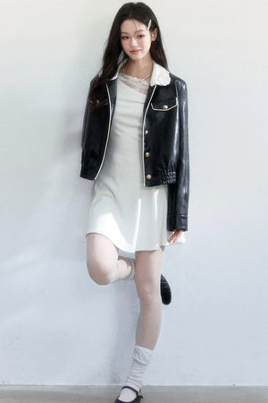 Lace Undercurrent Leather Jacket