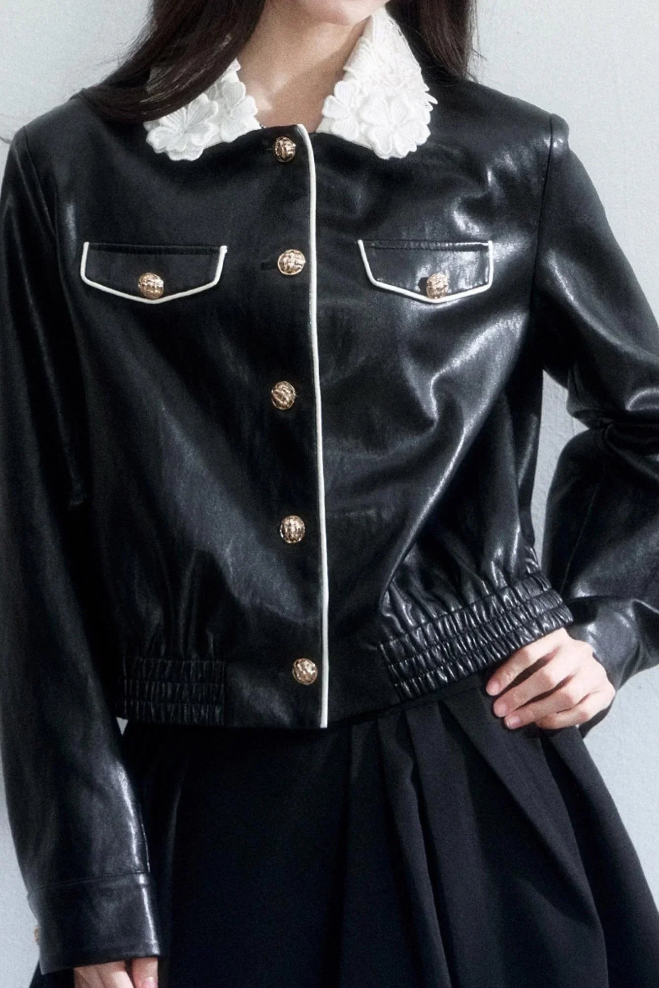 Lace Undercurrent Leather Jacket