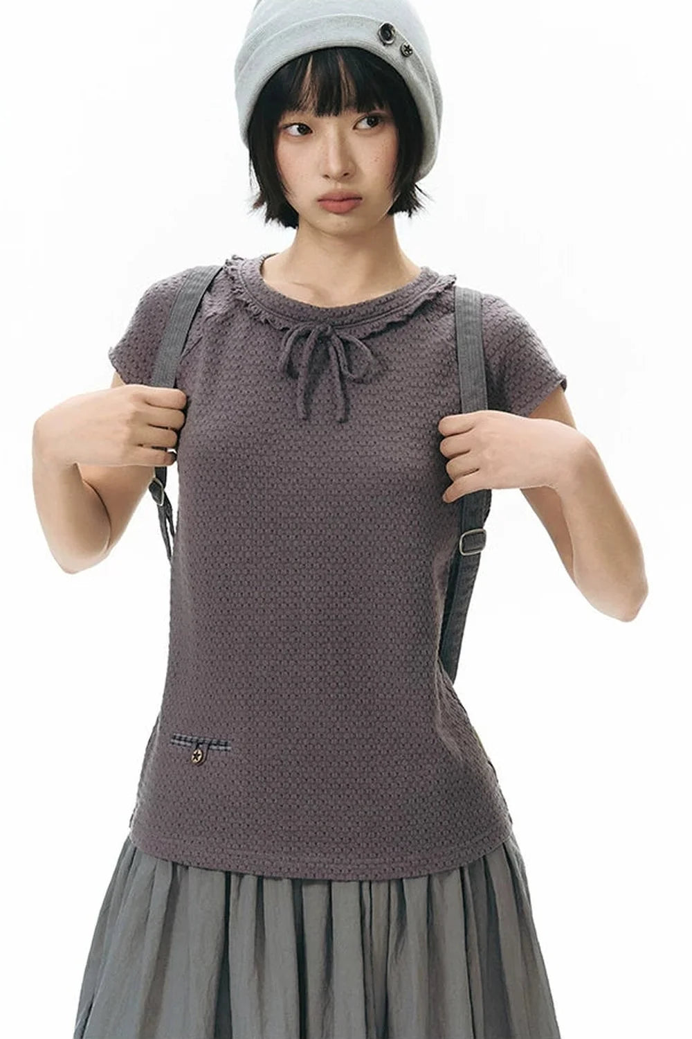 Lace-Up Raglan Top