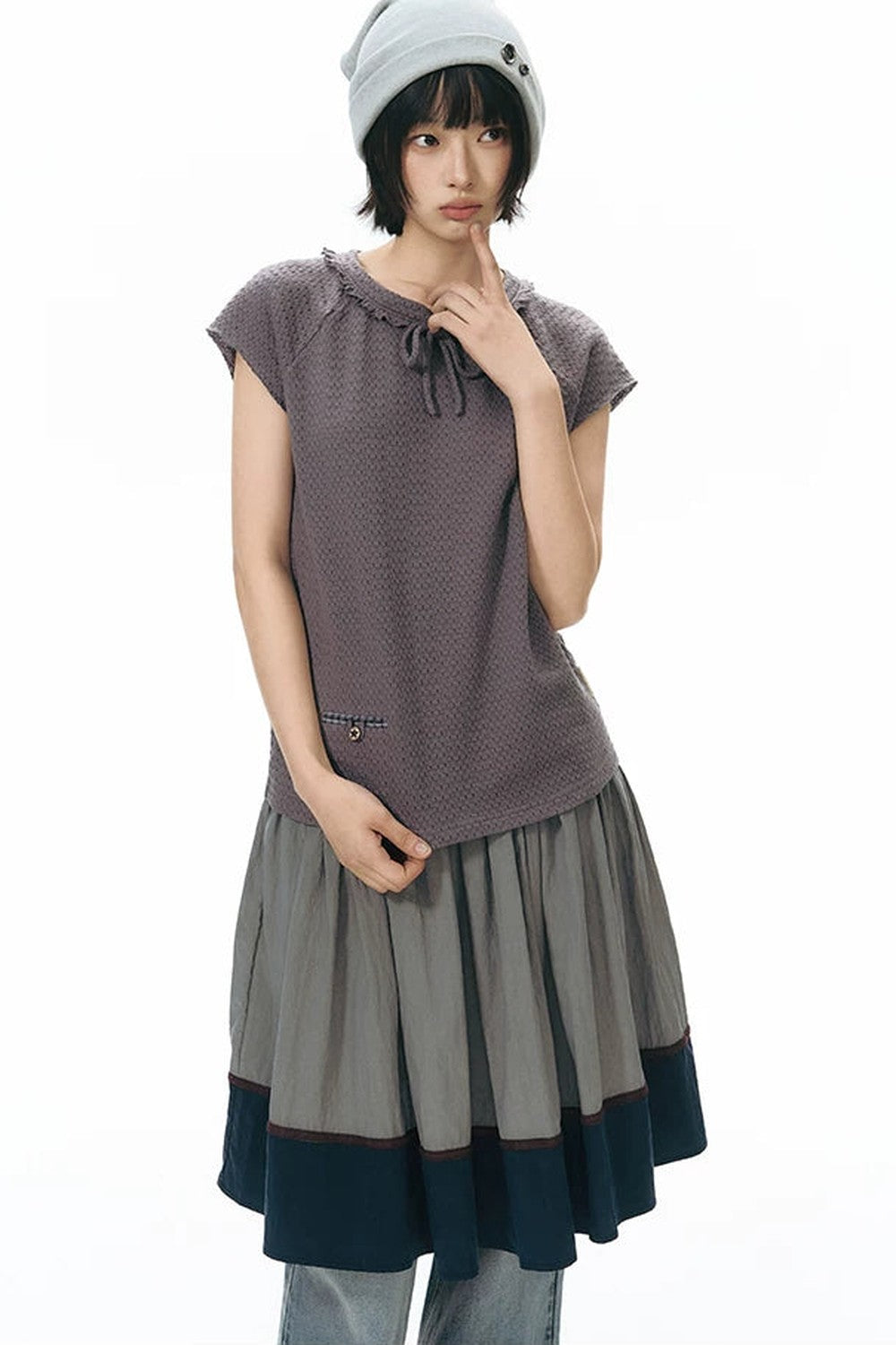 Lace-Up Raglan Top