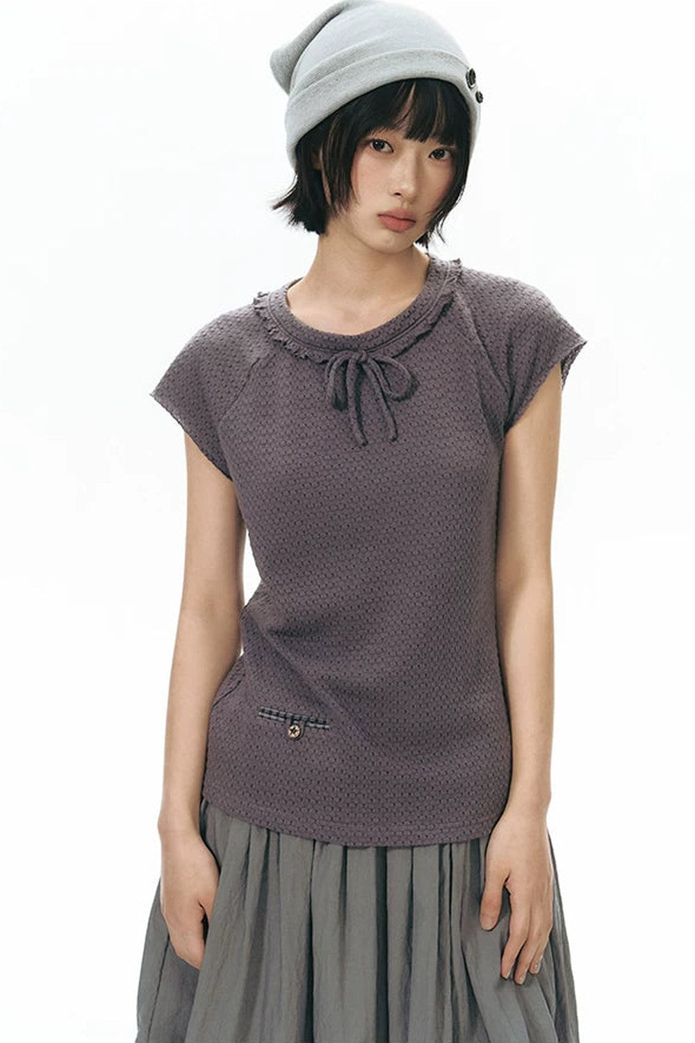 Lace-Up Raglan Top