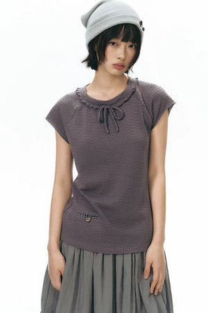 Lace-Up Raglan Top