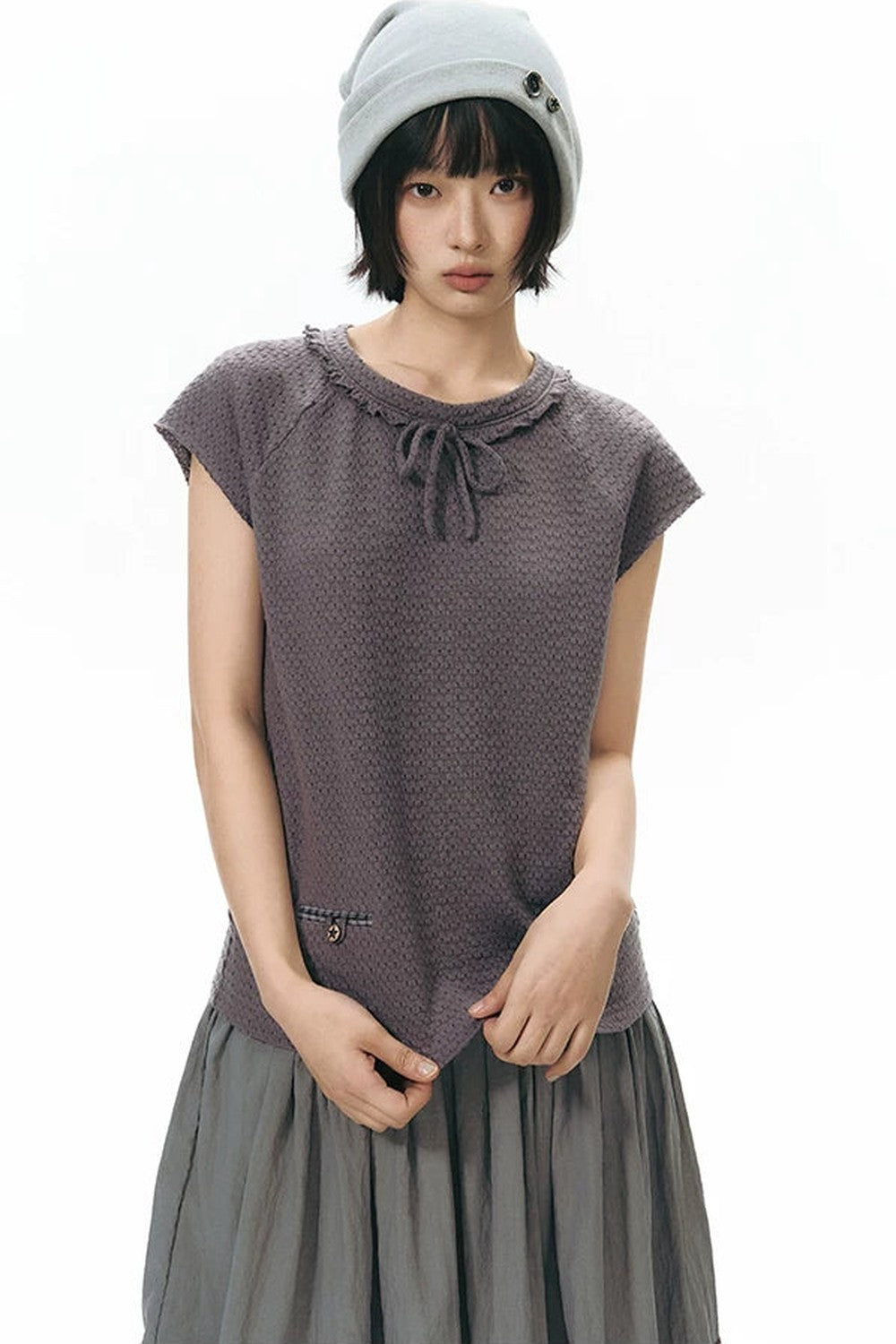 Lace-Up Raglan Top