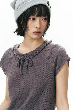 Lace-Up Raglan Top