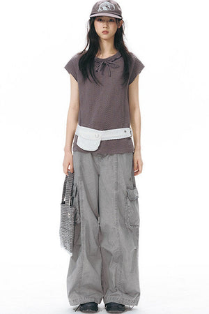 Lace-Up Raglan Top