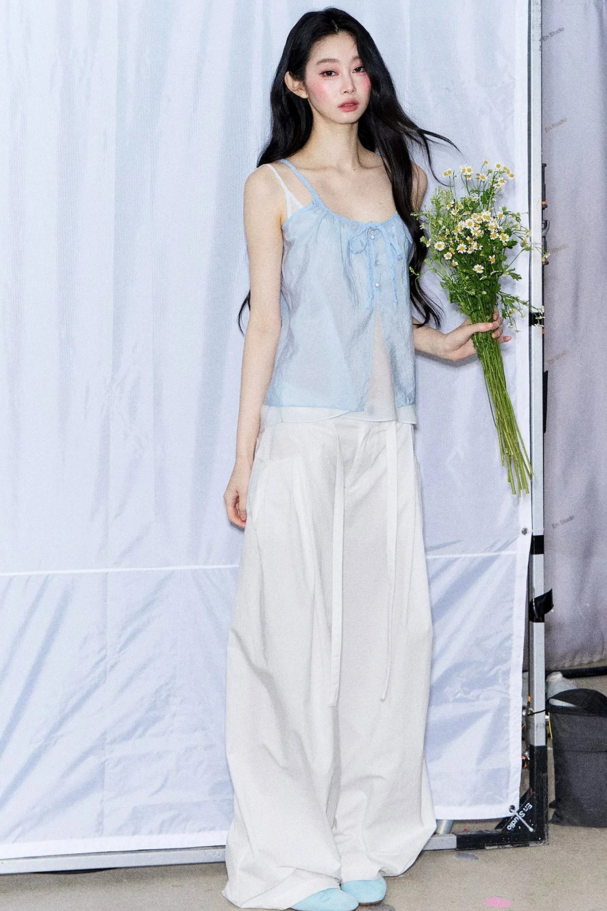 Lace-Up Sheer Cardigan Set-Up