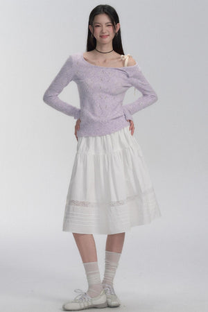 Lace-Up Shoulder Knit Top