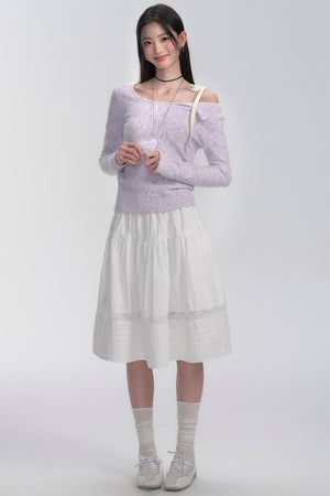 Lace-Up Shoulder Knit Top