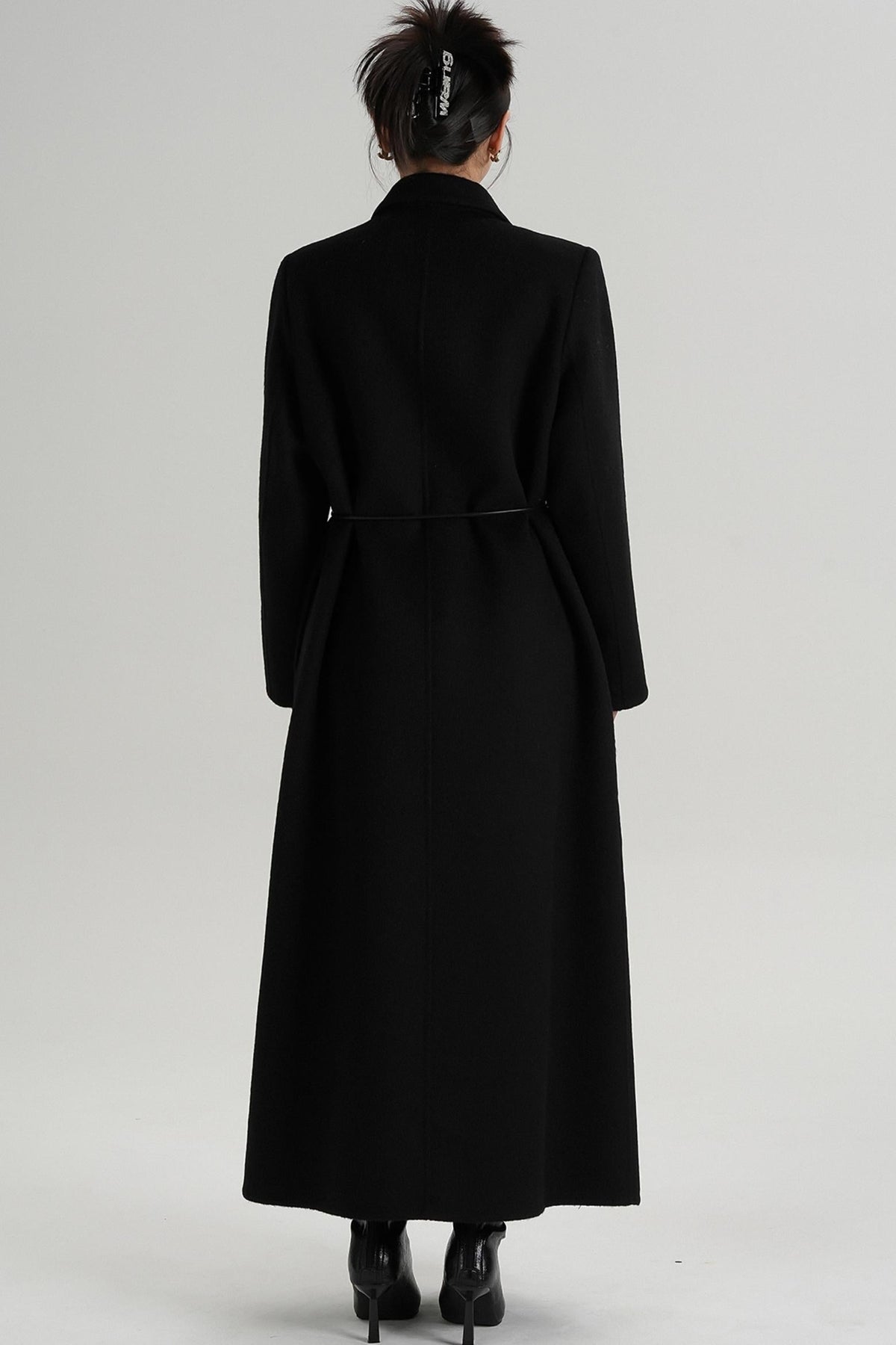 Lace-Up Wool Coat