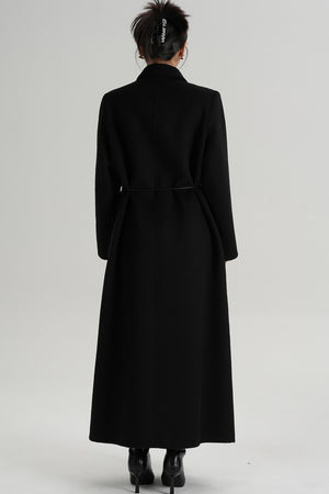 Lace-Up Wool Coat