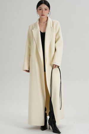 Lace-Up Wool Coat